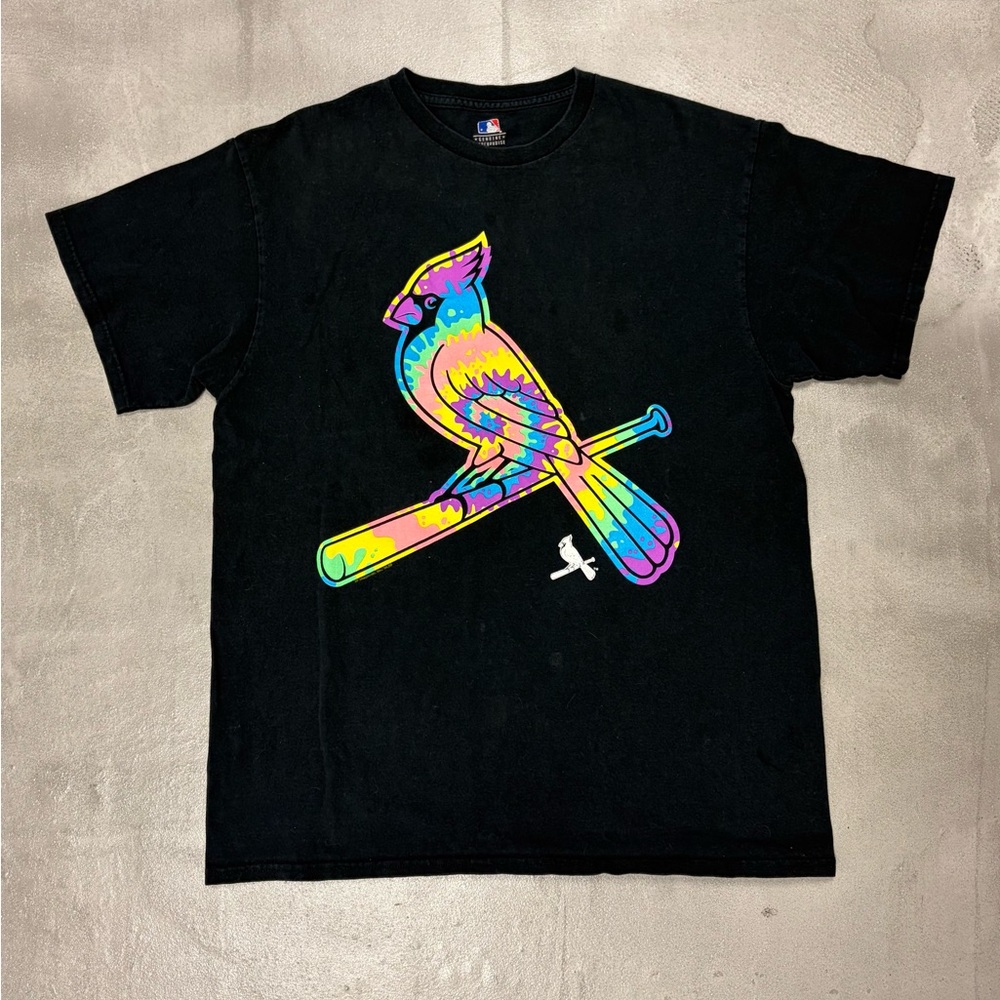 Vibrant Bird Graphic Black T-Shirt